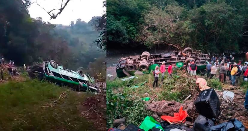 Un autobús de pasajeros cae a una cañada en Veracruz; FGE confirma que hay 8 muertos