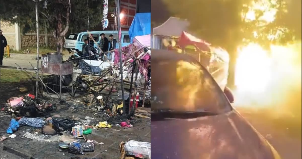 VIDEO ¬ Explosión de tanque de gas en bazar de Tultitlán, Edomex, deja dos heridos