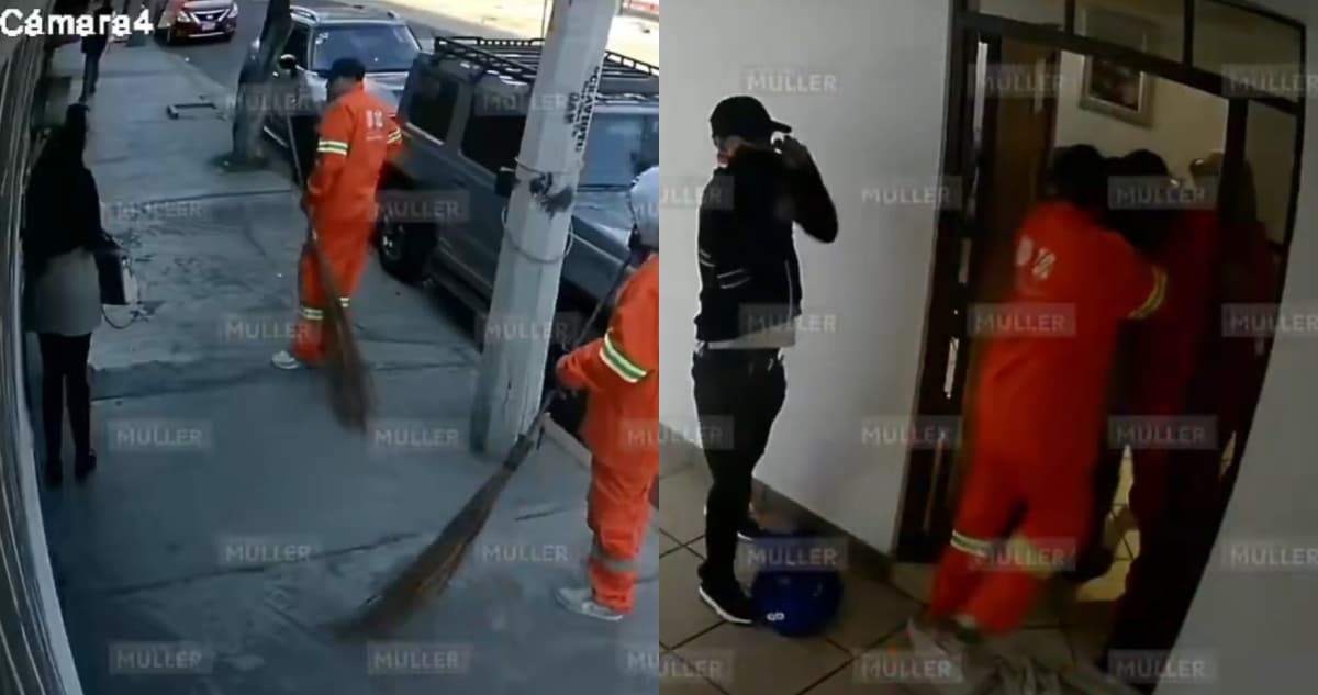 VIDEO ¬ Sujetos se disfrazan de trabajadores de limpieza para asaltar casa en la GAM