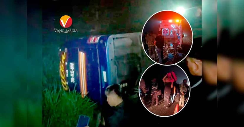 Volcadura de autobús deja lesionados en el tramo Pánuco–Tempoal