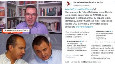 La organización Periodistas Desplazados Mx pide protección para Álvaro Delgado por ataques de la familia Calderón Zavala