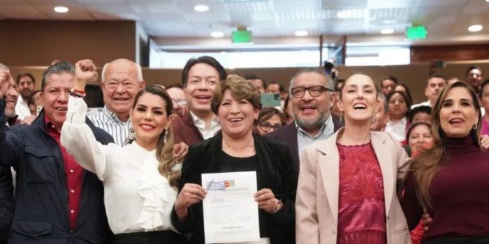 Delfina Gómez se registra como candidata de Morena-PT-PVEM a la gubernatura del Edomex