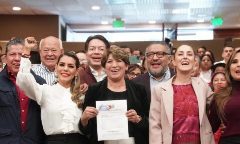 Delfina Gómez se registra como candidata de Morena-PT-PVEM a la gubernatura del Edomex