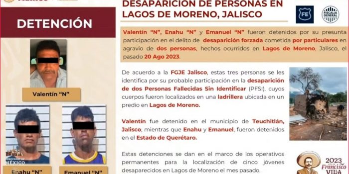 Destacan 3 detenciones por desaparición de personas en Lagos de Moreno en informe Cero Impunidad – EL CHAMUCO Y LOS HIJOS DEL AVERNO