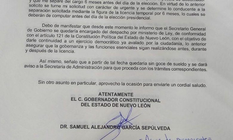 Samuel García buscará candidatura para presidencia en 2024 – EL CHAMUCO Y LOS HIJOS DEL AVERNO