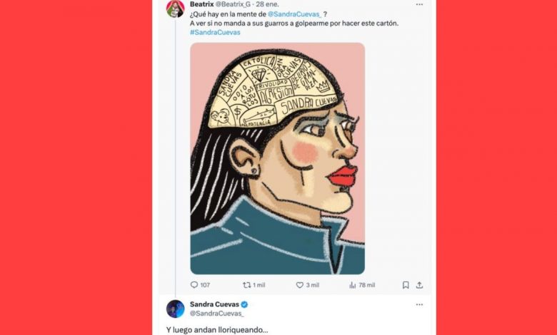 Sandra Cuevas amenaza a caricaturista Beatrix por publicación de cartón – EL CHAMUCO Y LOS HIJOS DEL AVERNO