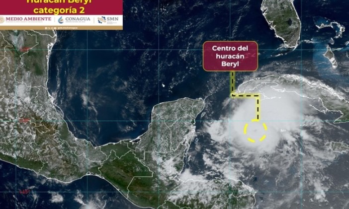 ‘Beryl’ mantiene desplazamiento hacia Península de Yucatán como huracán categoría 2 – EL CHAMUCO Y LOS HIJOS DEL AVERNO